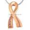 SRP8161 Fashionable Jewelry Gold Ribbon Cremation Urn Pendant