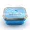 1 Compartment Food Container Silicone Folding Lunch Boxe With Spoon
