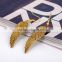 China Wholesale Leaf Shape Pendant Style CZ Stud Earring