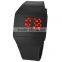 Unisex Ultra Thin Cool Red LED Touch Screen Digital Display Wrist Watch Rubber Wristwatch