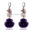 European and American fashion crystal gem flower long beads fashion earrings