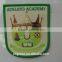 elephant logo overlocked border woven badge/emblem with back iron on