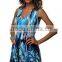 Women's Low Cut Floral Printed Summer Above Knee Dresses