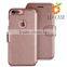 Hot selling Good quality Genuine Leather pink colors Side Flip Wallet Case