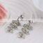 2016 new fashion korea crystal earring and chain necklace set 3pcs women's silver cheap jewellery