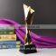 High quality golden star trophy award with crystal base