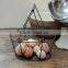 Oval Wire Baskets Garlic Fruit Storage Rustic Trugs Wood Handle Eggs Basket