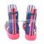 navy upper pink outsole white dog printed lovely fashion design chelsea rubber shoes waterproof wellies low cut ankle rain boots