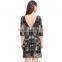 Open Back Club Lady Western Sexy Night Gold Sequin Dress Woman