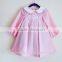 New Fashion Long Sleeve Pink Baby Girl Summer Designer One Piece Party Princess Dress