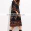Women Custom Digital Print Flower Print Three Quarter Length Sleeve Kimono Loose Beachwear