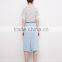 Open Slit Ladies Long Bleach Wash Midi Long Soft Denim Skirts