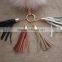 Myfur Hot Pink Rose Ladies Fashion Real Fox Fur Pom Pom Bag Charm with Leather Tassel