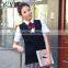 Trend girl dark blue school uniform cardigan vests for high school students