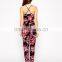 Adjustable Strap Low Round Neck Floral Print Jumpsuit Wholesale Floral Print Jumpsuit