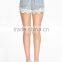 Latest Classic Stone Washed Denim Shorts Sexy Women Shorts With Lace Trim