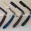 Barber Straight Cut Throat Shaving Razor With Metal Texture