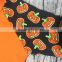 2017 baby girls icing halloween pumpkin raglan ruffle cotton boutique shirts children printed 3/4 sleeve raglan tshirts