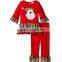 Wholesale children clothing usa ruffle top with lace ruffle pants christmas clothes outfits