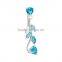 Fake Navel Button Bell Body Piercing Belly Ring With Tassel