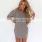 fashion summer soft nice chiffon dress sleeve black grey clothing night club sexy slim dress