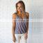 Sexy Ladies Lilac Wrap Front Tank Blouse with Deep V-neckline