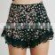 Women floral printed mini pattern scallop lace trim shorts 2016