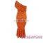 2017 Latest Design Sexy One Shoulder African Print Dress