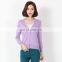 Spring Autumn high quality fashion outdoor slim fit V-neck custom knitted girls cashmere cardigan sweater manufacturer