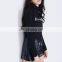 2017 Autumn Fashion Style Turtleneck Slim Fit Long Sleeve Custom Printing Black Ladies T Shirt