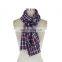 Cotton Check Double-Side Crinkle Gingham Check Scarf Neck wear