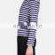 fashion stripes t-shirts ladies 95%cotton 5%spandex long sleeve t-shirts custom china