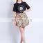 T-SK005 Ladies Mini Fashion Printed Pleated Folk Skirt