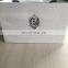 Nice design high quality black logo white color paper shopping bag for packing box