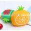 Custom 2D Fruit Pineapple Purse Strawberry Wallet Women Coin Pouch Pack Set Silicone Bag