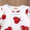 Europe and the United States New Girl Suit Valentine's Day Love Print Cotton Short Sleeve + Small Leather Skirt Two-piece S