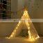 Indoor Outdoor Classic Teepee Tent White Cotton Canvas Toy Tent for Toddler Kids Portable Children Tent