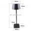 Adjustable Brightness Bedroom Table lamp Aluminium USB Rechargeable Battery LED Cordless Restaurant Modern table Light Lamps