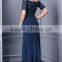 Real Madred 2016 Navy Blue Mother Of The Bride Lace Dresses Long Short Sleeve Chiffon Party Gowns Plus Size Vestidos largos