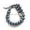 Fashionable women jewelry gun black handmade glass based fancy pearl bracelet