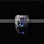 Trendy silver plated blue sapphire mens ring                        
                                                Quality Choice