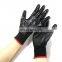 Customize factory cheaper nylon dipped working strong black nitrile coated safety work gloves