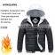 Plus size fashion trend men's long sleeve down warm hooded smart heating jacket S-XXXXL