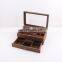 Custom Wooden Double-layer Rosewood Watch Glasses Jewelry Storage Box 8 12 Bit Walnut Glasses Storage Box
