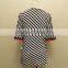 fashion lace black-and-white stripe plus size blouse for woman