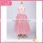 Pure Color pink gauze beads and ribbon decoration fluffy voile girl's dress children frocks designs