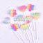 Hot Sale Cake Topper Colorful Set Love Heart Star Shaped for Baking Decoration Happy Birthday Celebration Plug-in Cake Topper
