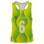 2022 Customized Yellow and Green Singlet of Number 6 printed on the Front and Black