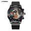 SINOBI Chronograph Men Watch Stop Wristwatch Calendar Design Silicone Band Luminous Quartz Watches Custom Logo Watch OEM S9787G