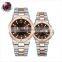 Best Valentines Gift Luxury Blue Dial Steel Band Steel Case Japan Quartz Lover Watch Pair Watch
